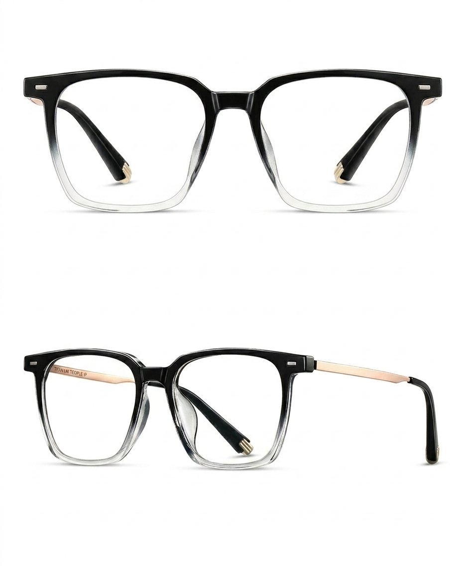 The Intellectual Don: Titanium Geometric Nerd-Style Eyeglasses