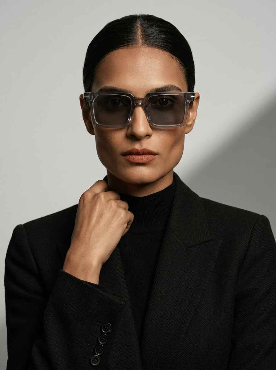 The Facade | Polarized Gray | Square Sunglasses | UV400 TAC Polarized Gray Lenses
