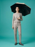 The Envoy - Natural Beige | Solid Wood Handle Automatic Umbrella | UPF50+