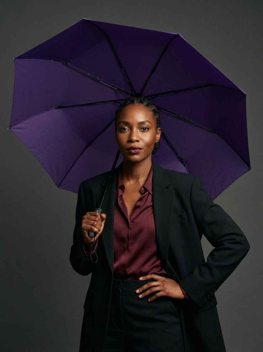 The Keep - Purple | 10-Rib Automatic Compact Travel Umbrella