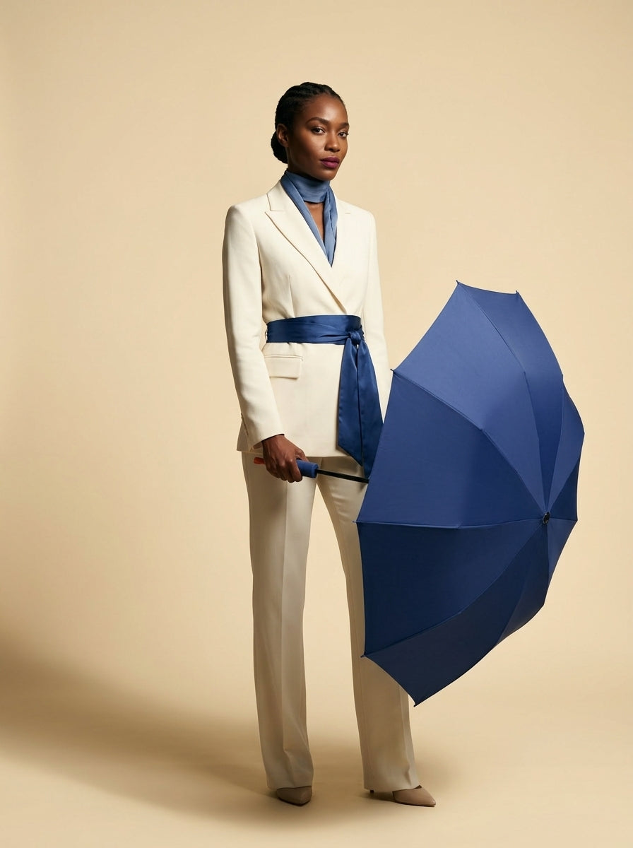 The Bastion - Blue Compact UPF50+ Automatic Windproof Travel Umbrella