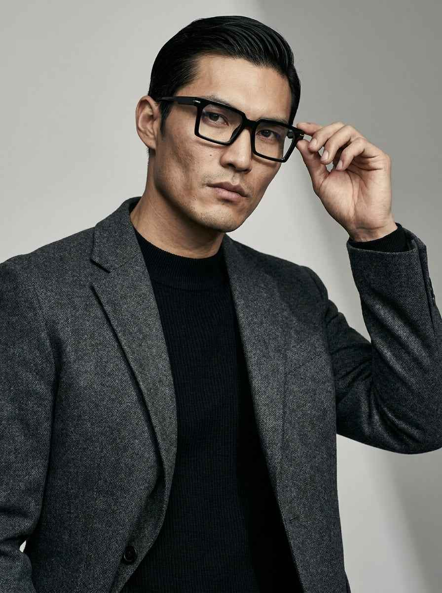 The Facade | Black, Blue Light Optical Frames | Square Glasses | TR90 Frame