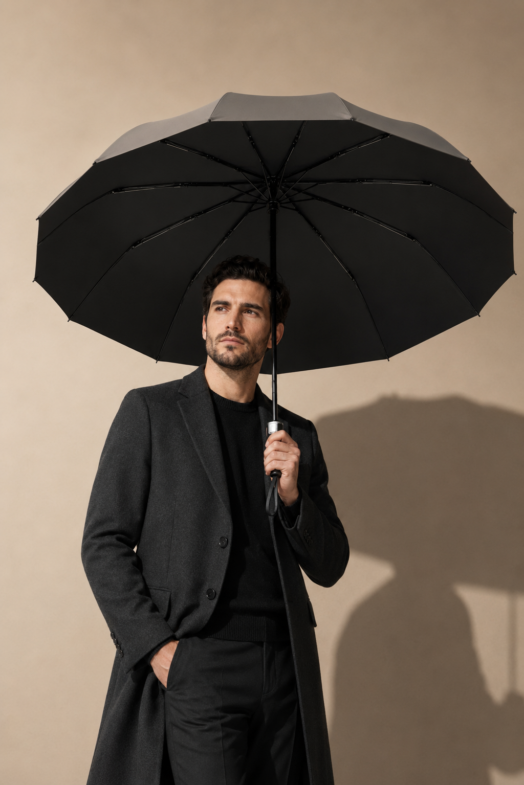 The Commuter - Compact Automatic Business Umbrella — Truffle Gray