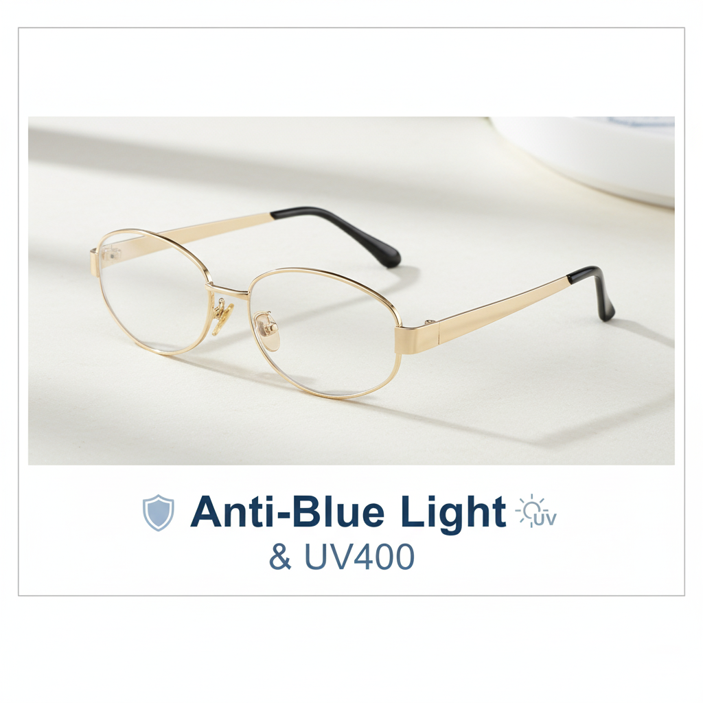 Kiro Old Money Vintage Oval Blue Light Glasses | Metal Frame 90s Retro Computer & Gaming Eyewear for Women & Men