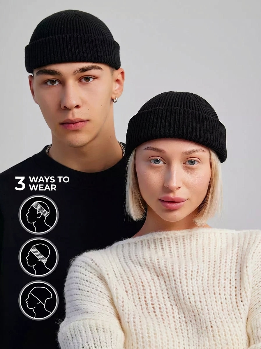 The Watch Cap - Wool Knit Beanie Cap, Wine Red