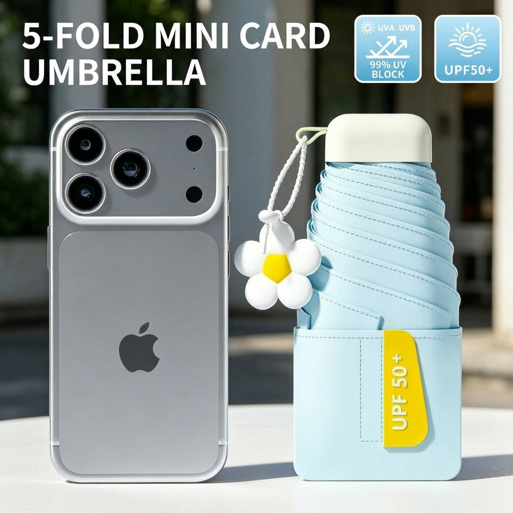 The Pocket Arc  Ultra-Compact UPF 50+ Sun & Rain Umbrella | Blue