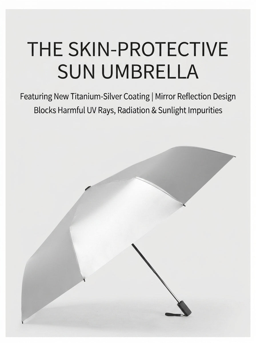 The Canopy - Solar | Automatic Titanium Silver UV Umbrella UPF50+ Compact Tri-Fold