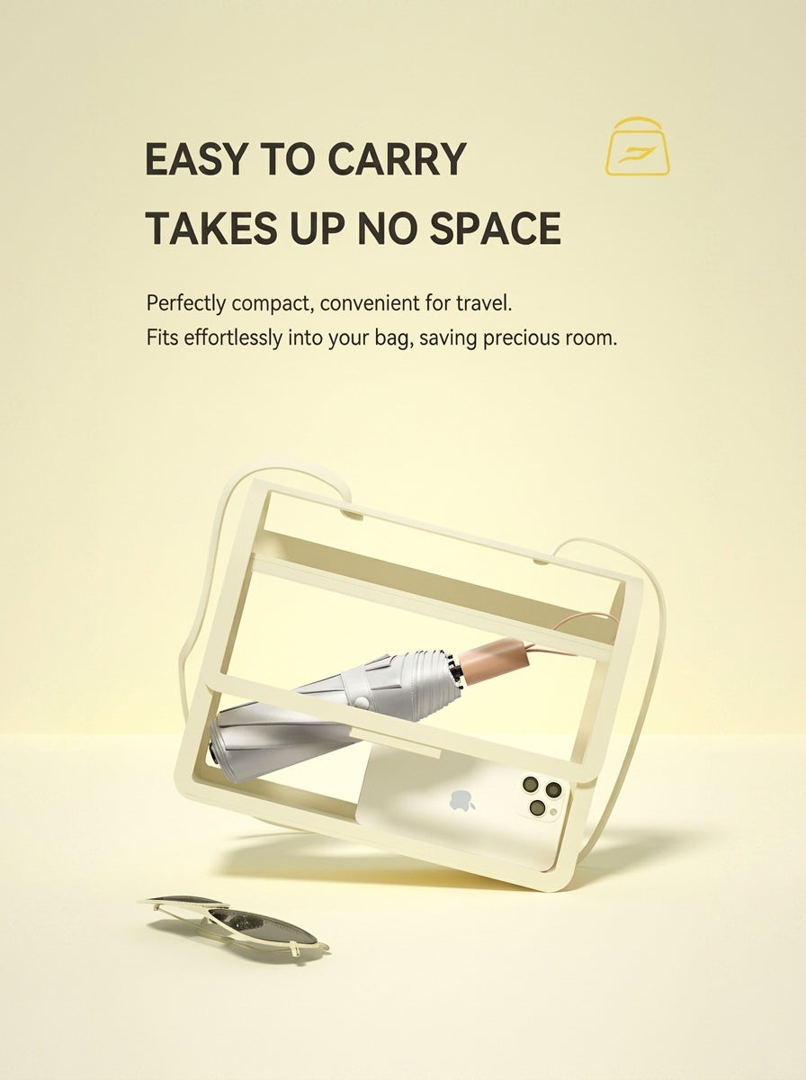 The Canopy - Solar | Automatic Titanium Silver UV Umbrella UPF50+ Compact Tri-Fold