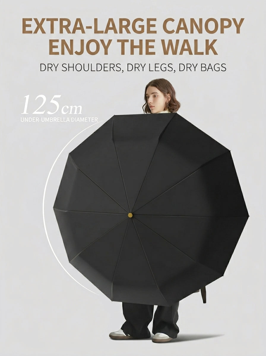 The Envoy - Haze Blue | Solid Wood Handle Automatic Umbrella | UPF50+