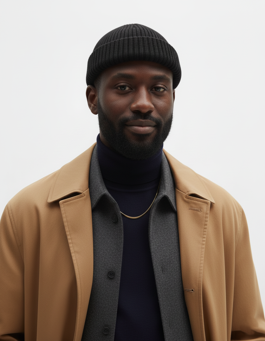 Short Fisherman Beanie Hat – Soft Acrylic Docker Skull Cap – Rolled Cuff Trawler Watch Cap (Unisex / One Size)