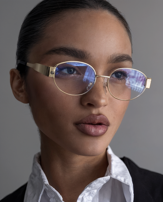Kiro Old Money Vintage Oval Blue Light Glasses | Metal Frame 90s Retro Computer & Gaming Eyewear for Women & Men