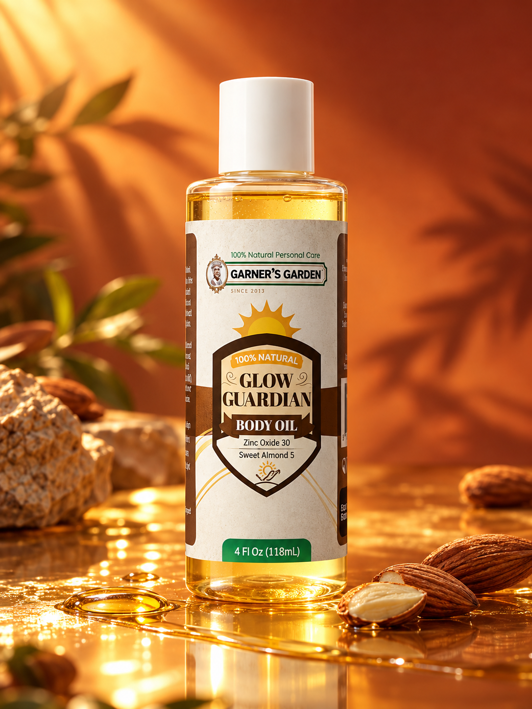 Garner's Garden Glow Guardian Body Oil — clean product photograph