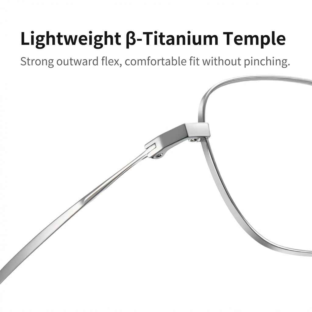 MK Paradigm // Pure Titanium Geometric Navigator Blue Light Eyeglasses