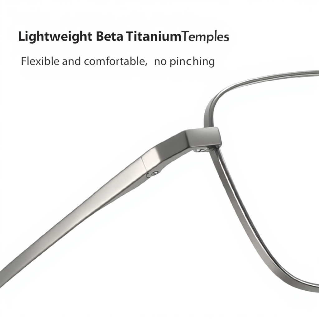 MK Linear // Pure Titanium Wire Square Business Blue Light Eyeglasses