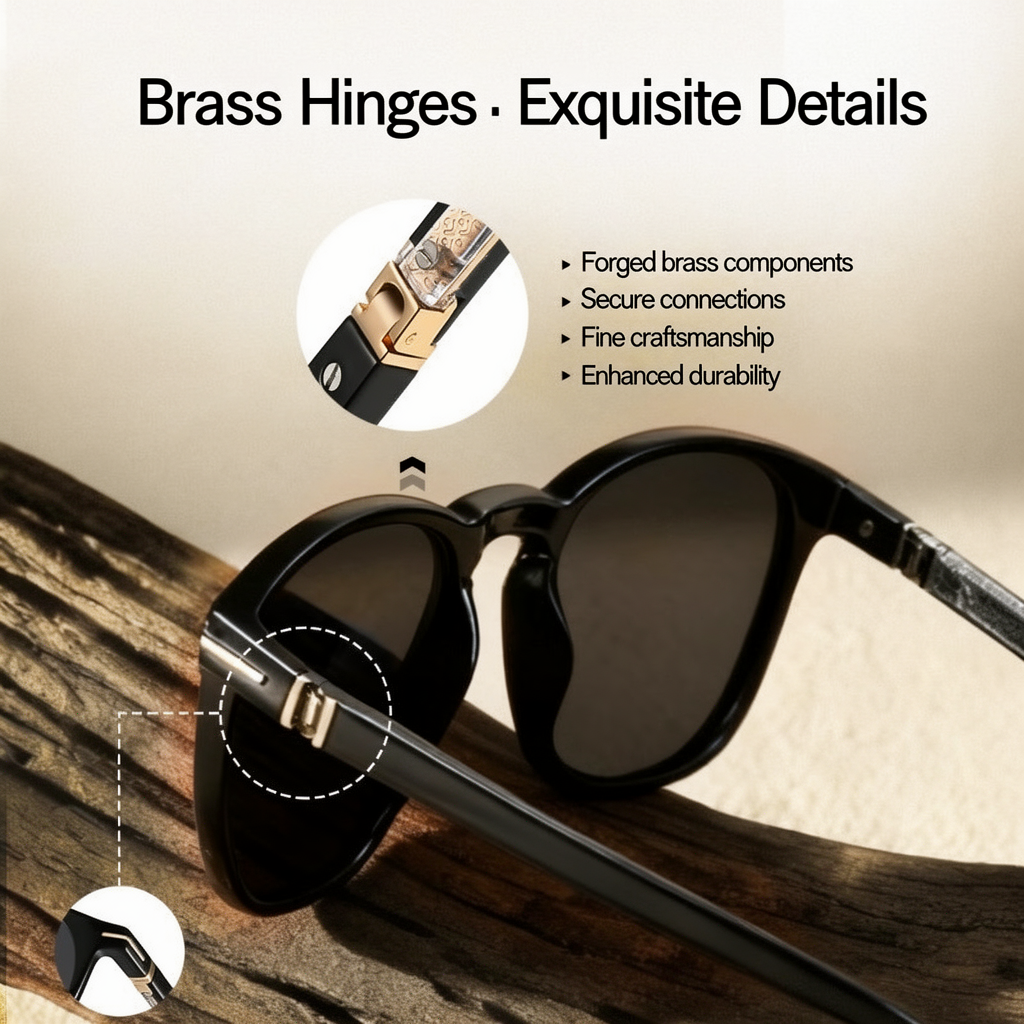 Retro Sunglasses - Polarized UV400 - Lightweight TR90 Frame with Copper Accents