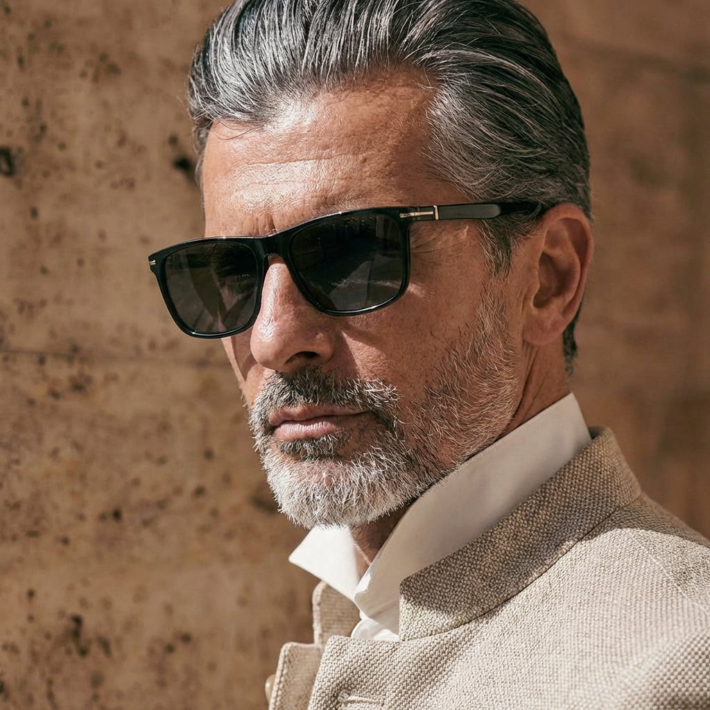 MK Legacy High Contrast Retro Sunglasses - UV400 Protection, Polarized, TR90 Frame, Copper Accents, Unisex