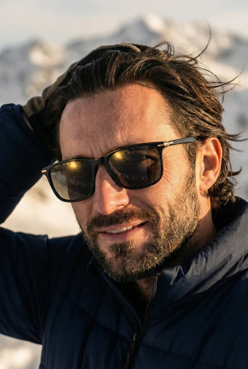 Retro Sunglasses - Polarized UV400 - Lightweight TR90 Frame with Copper Accents