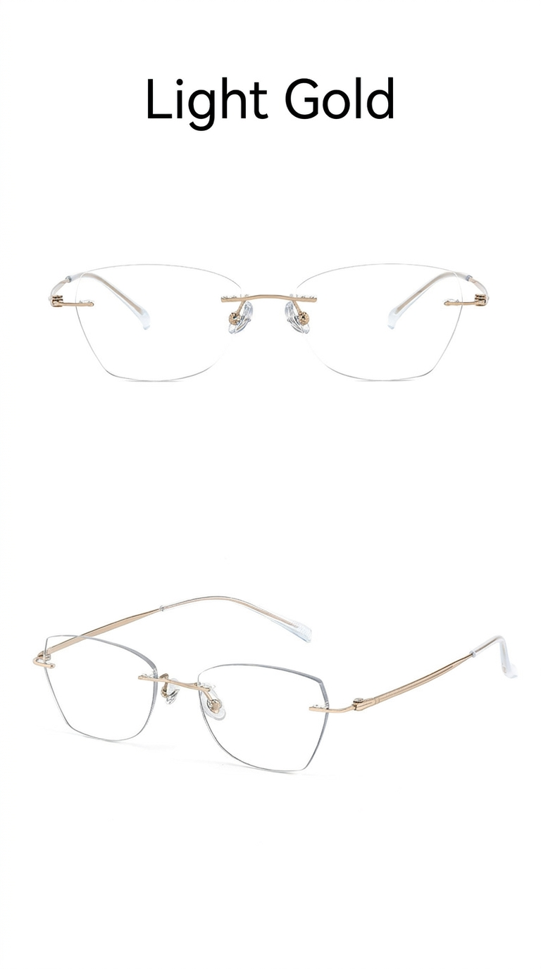 Ether: Ultra-Lightweight Rimless Titanium Eyeglass Frames