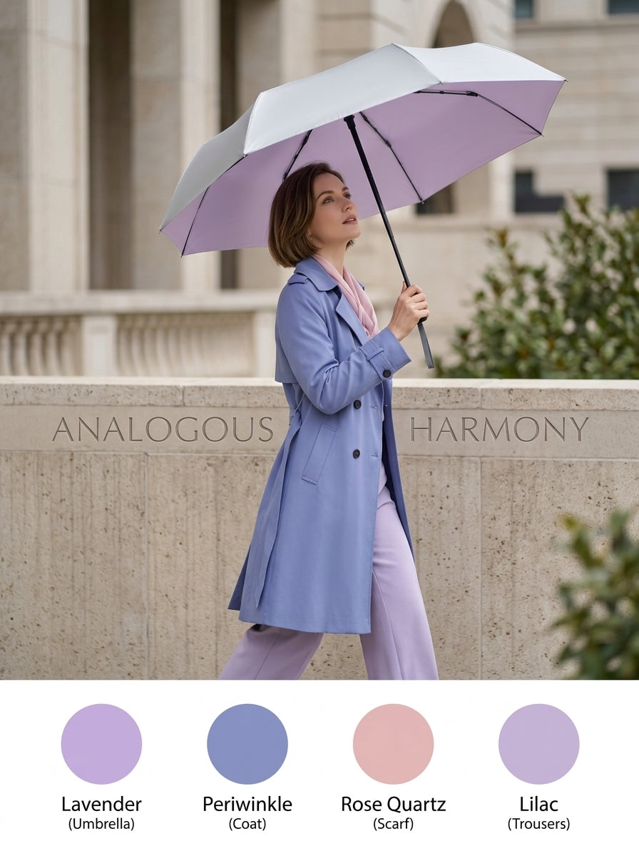 Compact Automatic Umbrella UPF50+ UV Sun & Rain, Tri-Fold — The Canopy, Iris Purple