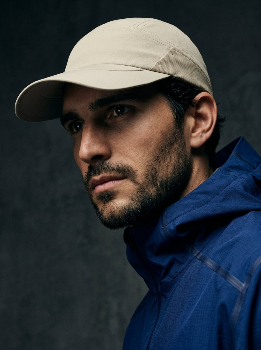 The Relay - Khaki | UPF50+ Quick-Dry Running Cap with Sunglasses Slots