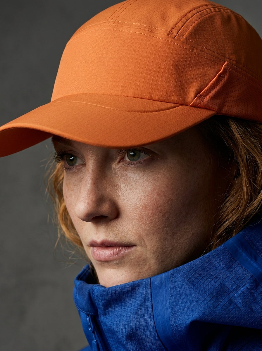 The Relay - Orange | UPF50+ Quick-Dry Running Cap with Sunglasses Slots