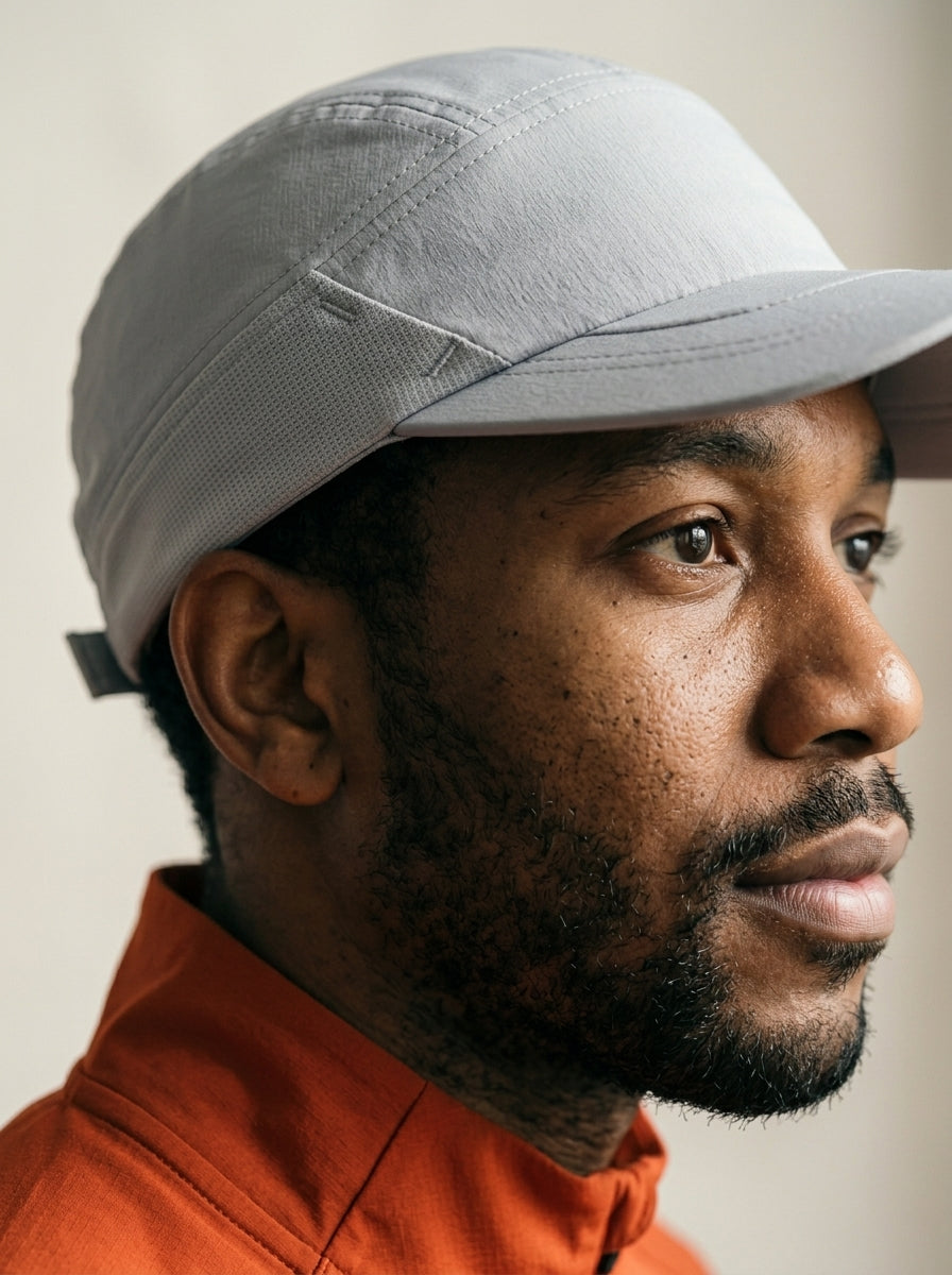 The Relay - Gray | UPF50+ Quick-Dry Running Cap with Sunglasses Slots