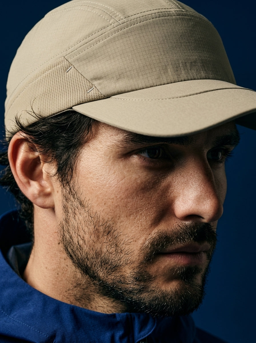 The Relay - Khaki | UPF50+ Quick-Dry Running Cap with Sunglasses Slots