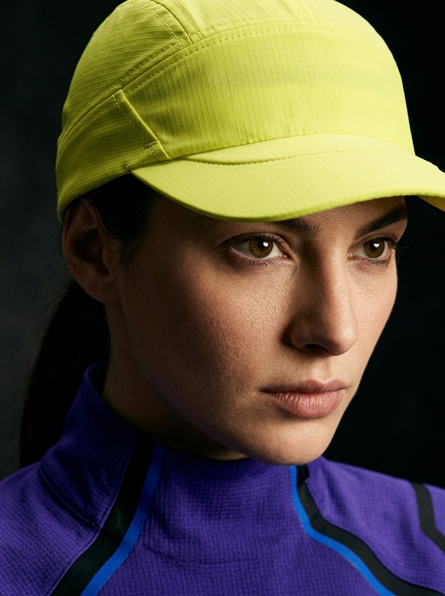 The Relay - Yellow | UPF50+ Quick-Dry Running Cap with Sunglasses Slots