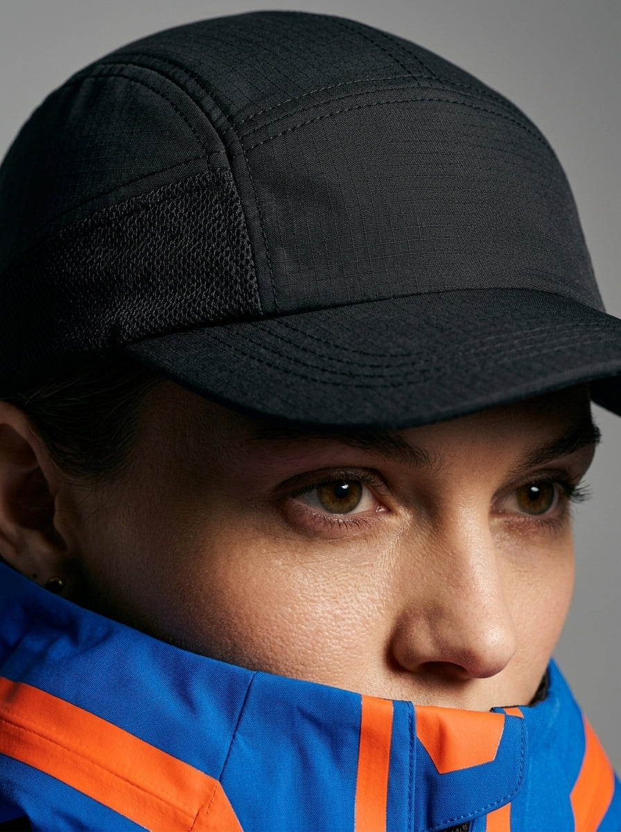 The Relay - Black | UPF50+ Quick-Dry Running Cap with Sunglasses Slots