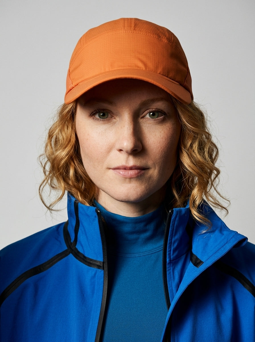 The Relay - Orange | UPF50+ Quick-Dry Running Cap with Sunglasses Slots