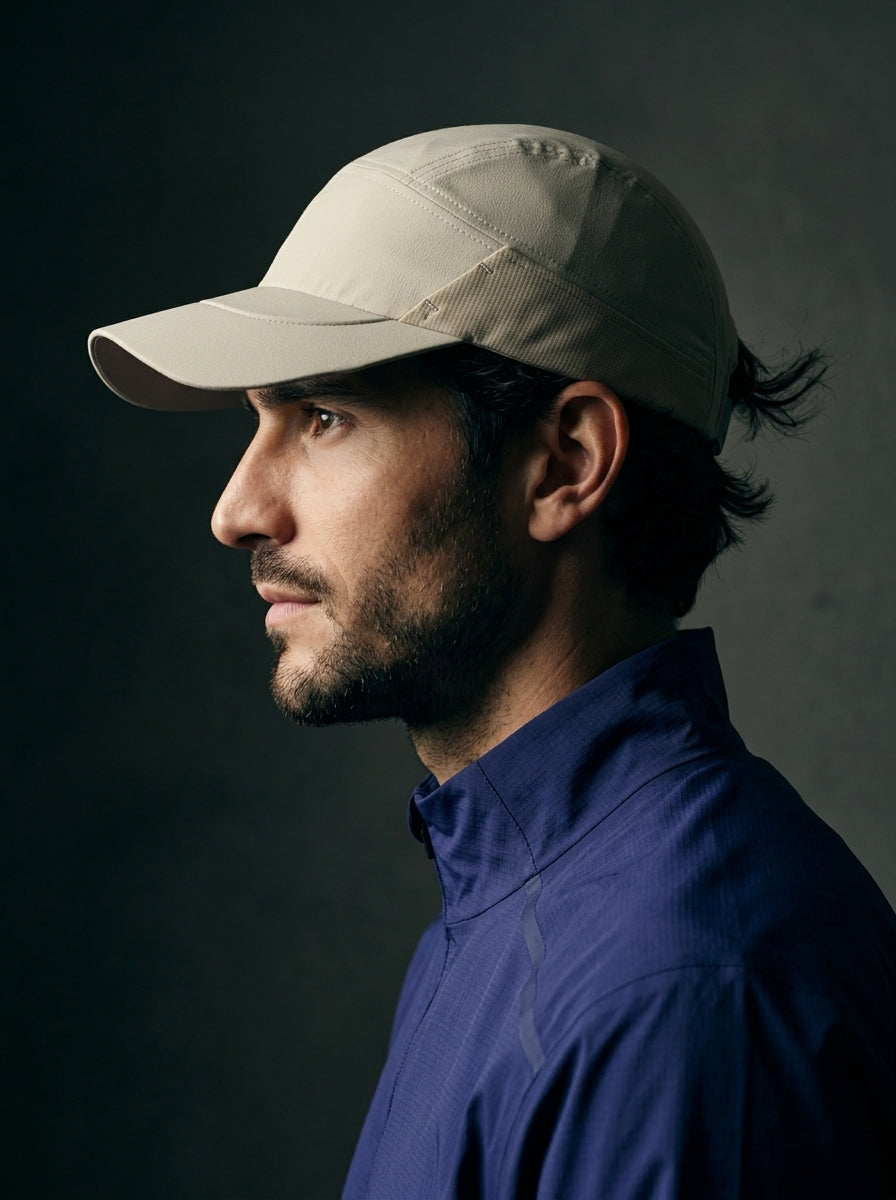 The Relay - Khaki | UPF50+ Quick-Dry Running Cap with Sunglasses Slots