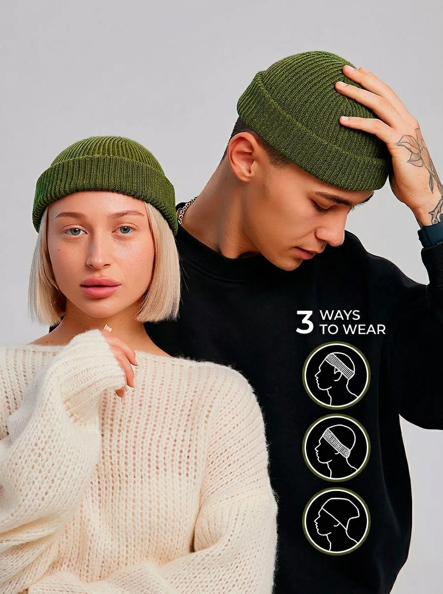 The Watch Cap - Wool Knit Beanie Cap, Army Green