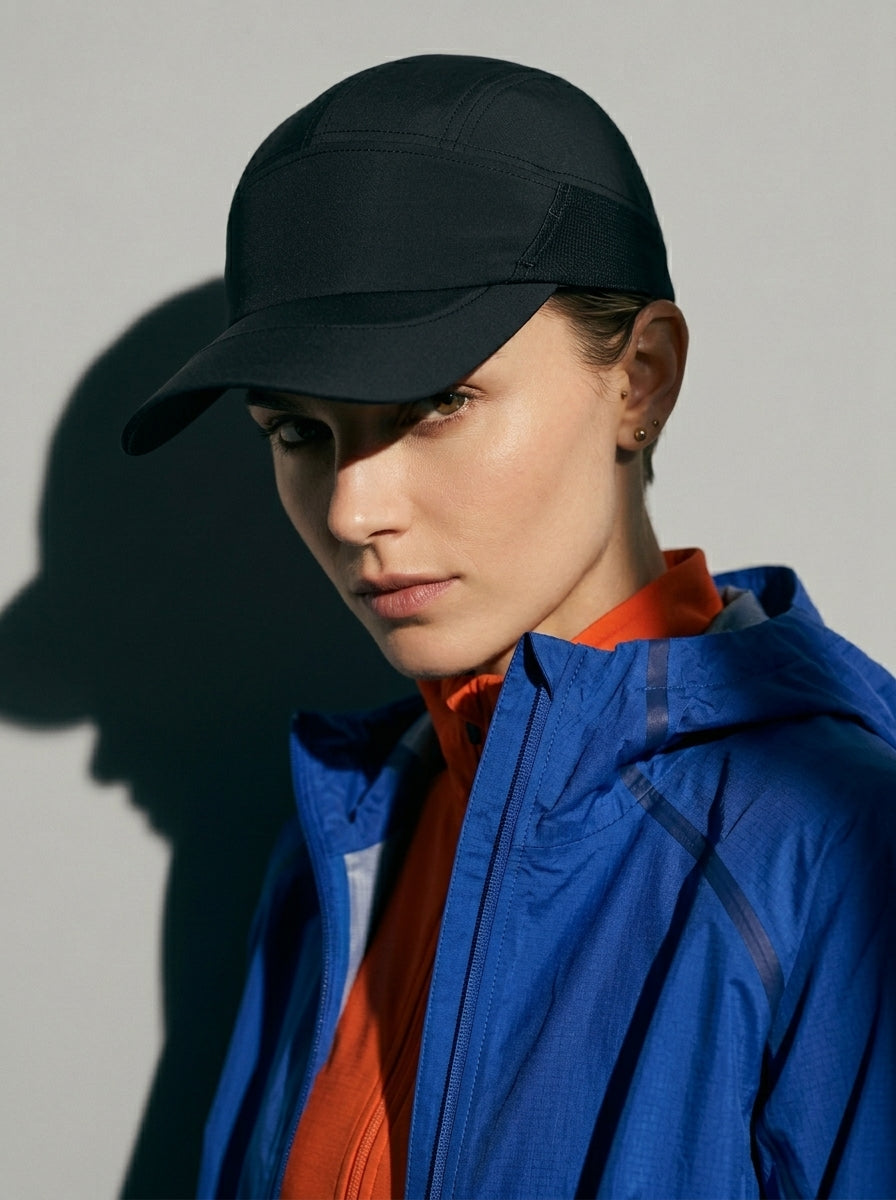 The Relay - Black | UPF50+ Quick-Dry Running Cap with Sunglasses Slots