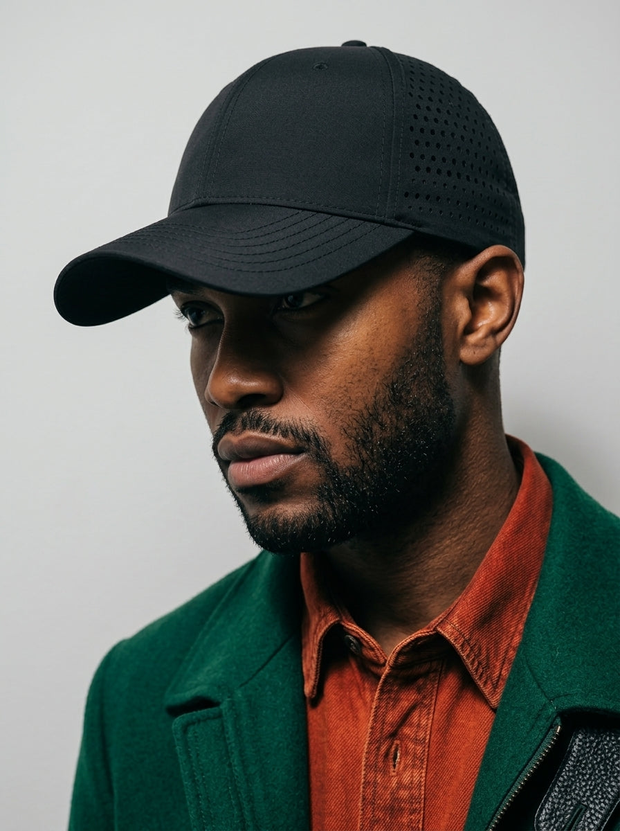 The Traverse - Black | Water-Repellent Mesh Quick-Dry Baseball Cap